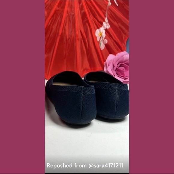 HARBORSIDES Narcisa Navy Blue Crystal Gem Knit Ballet Flat Shoes 10W WIDE - Picture 6 of 16